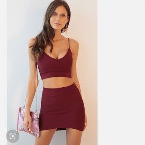 Lucy in the Sky Two Piece Set in Burgundy